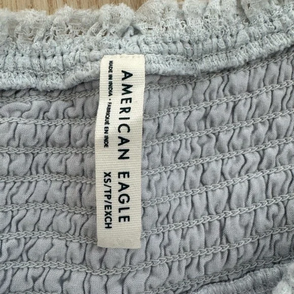 American Eagle Outfitters Light Gray Lace Ruffle Skirt - Picture 2 of 3